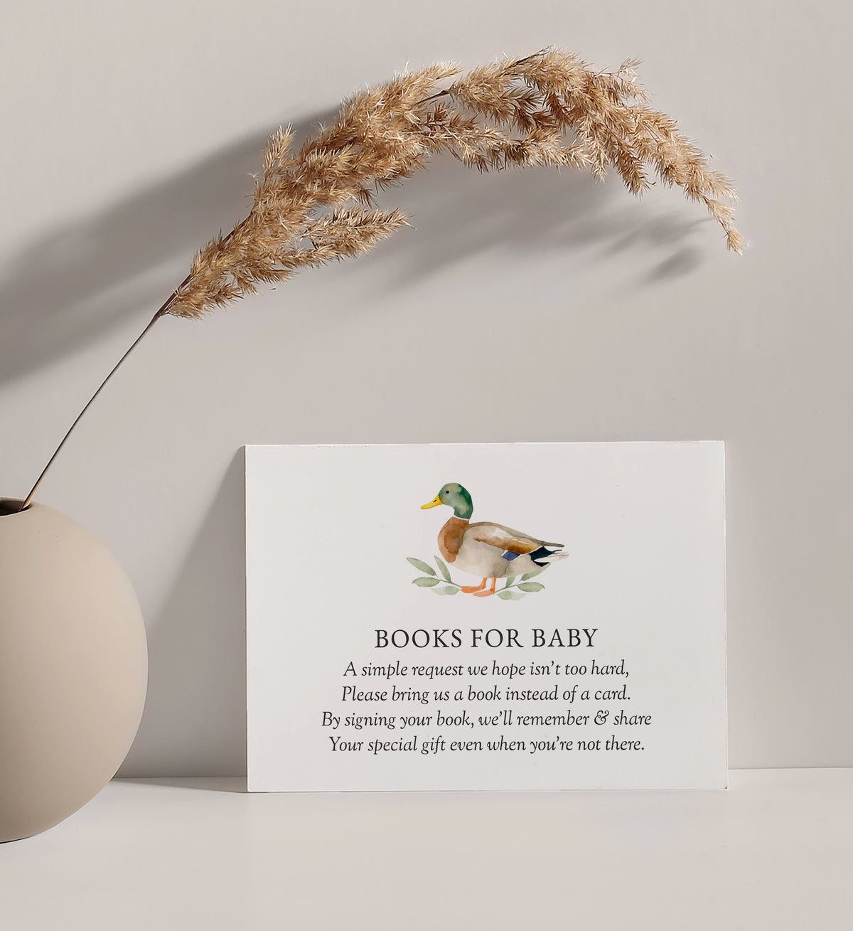 Editable Duck Baby Shower Books for Baby Template