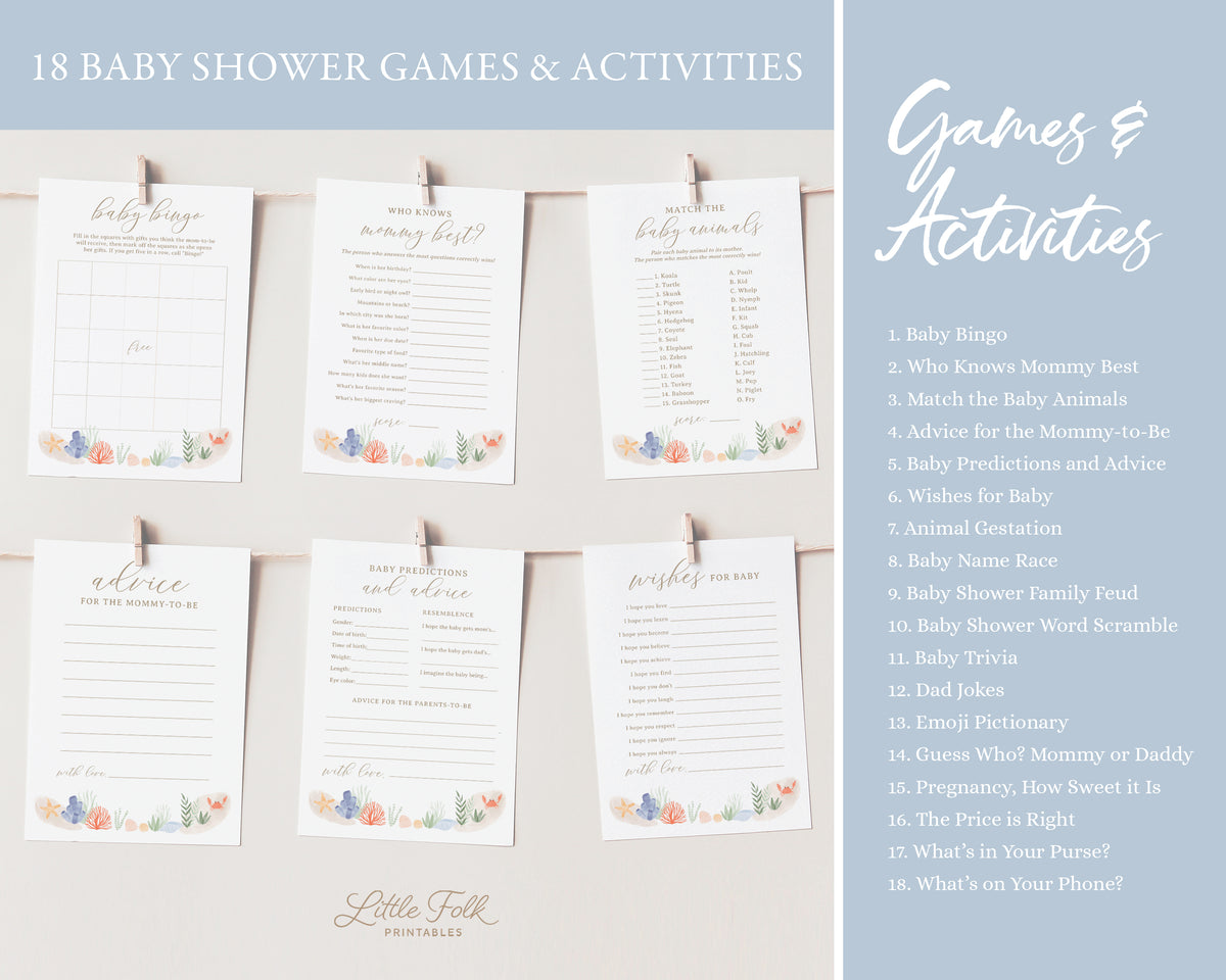 Editable Under the Sea Baby Shower Invitation Bundle