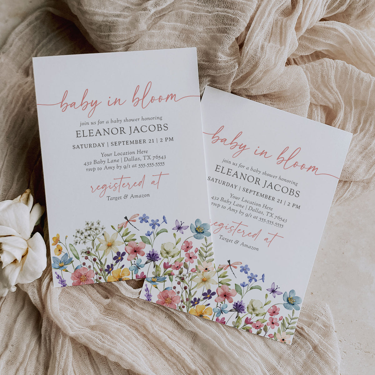 Baby in Bloom Wildflower Baby Shower Invitation