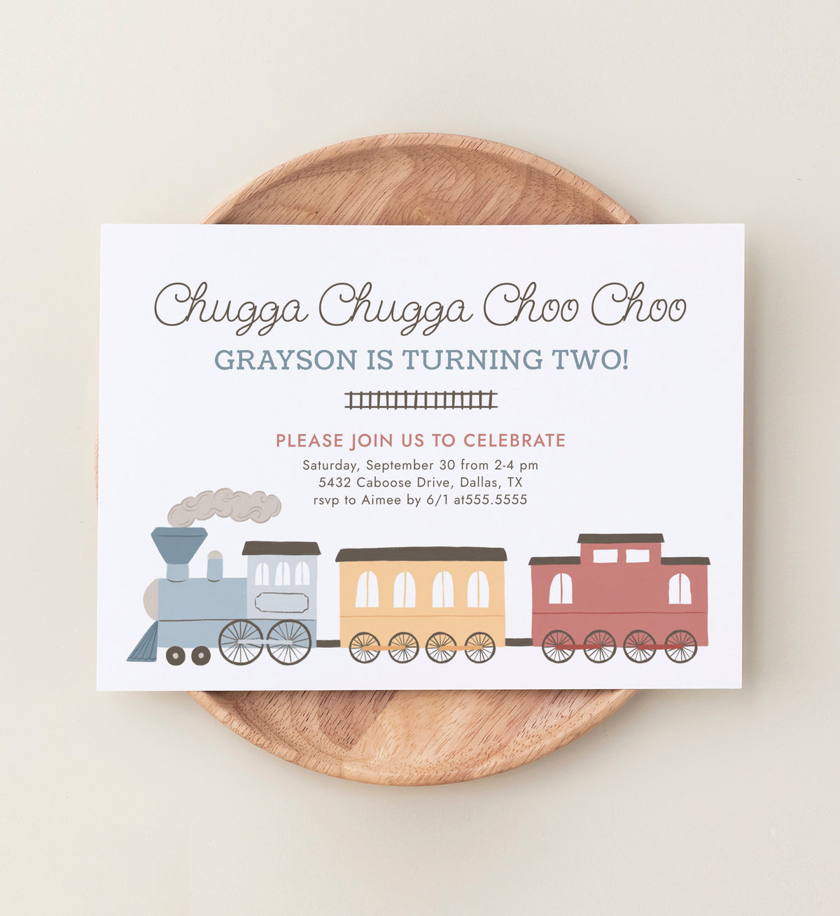 Vintage Train Birthday Invitation Template
