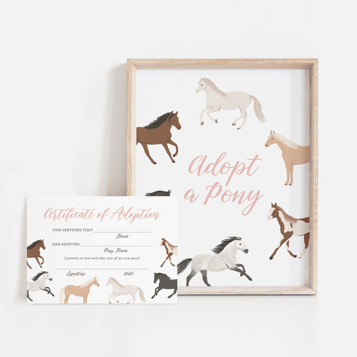 Editable Horse Birthday Adoption Certificate Template