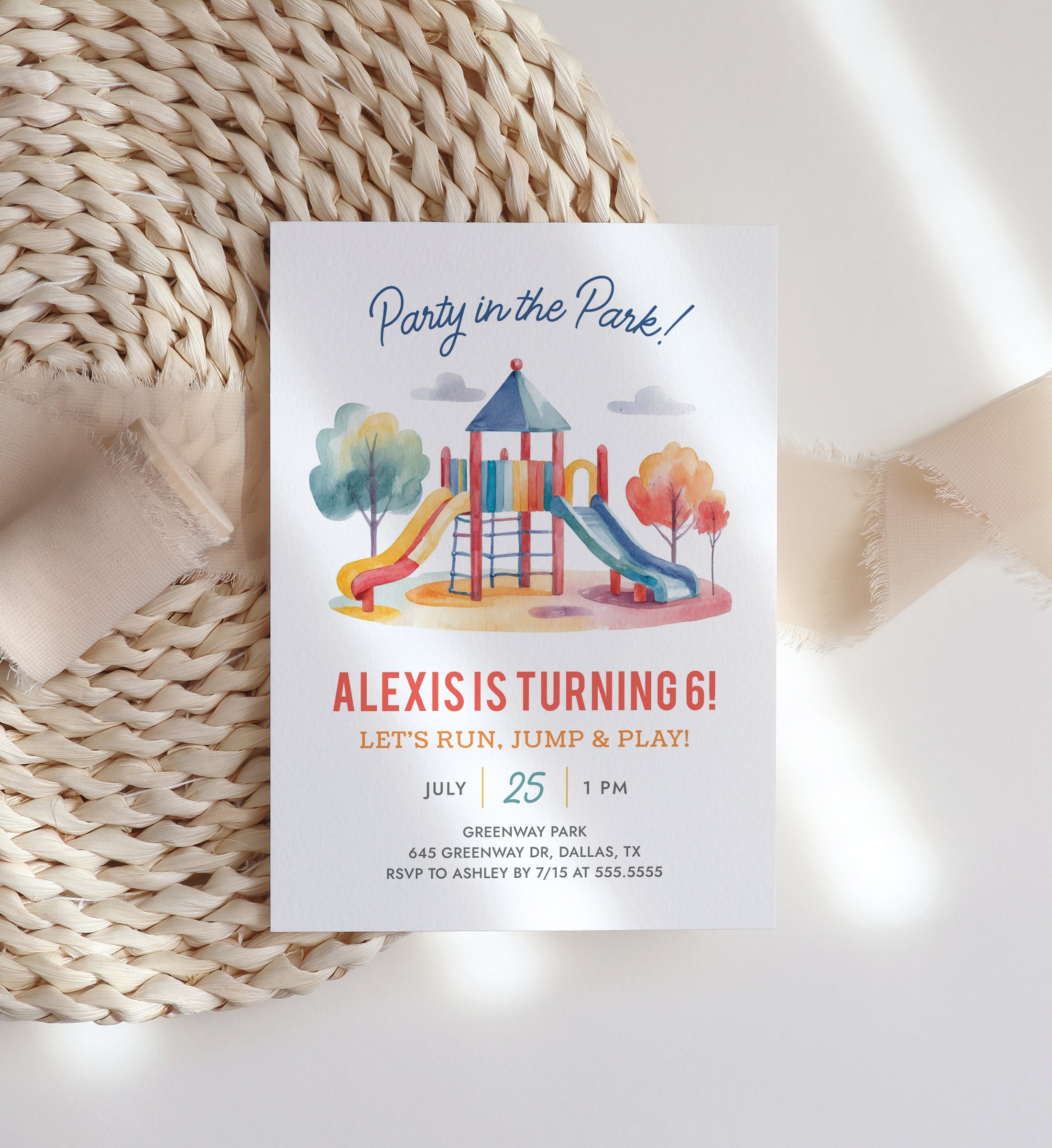 Editable Playground Birthday Party Invitation Template - Little Folk ...