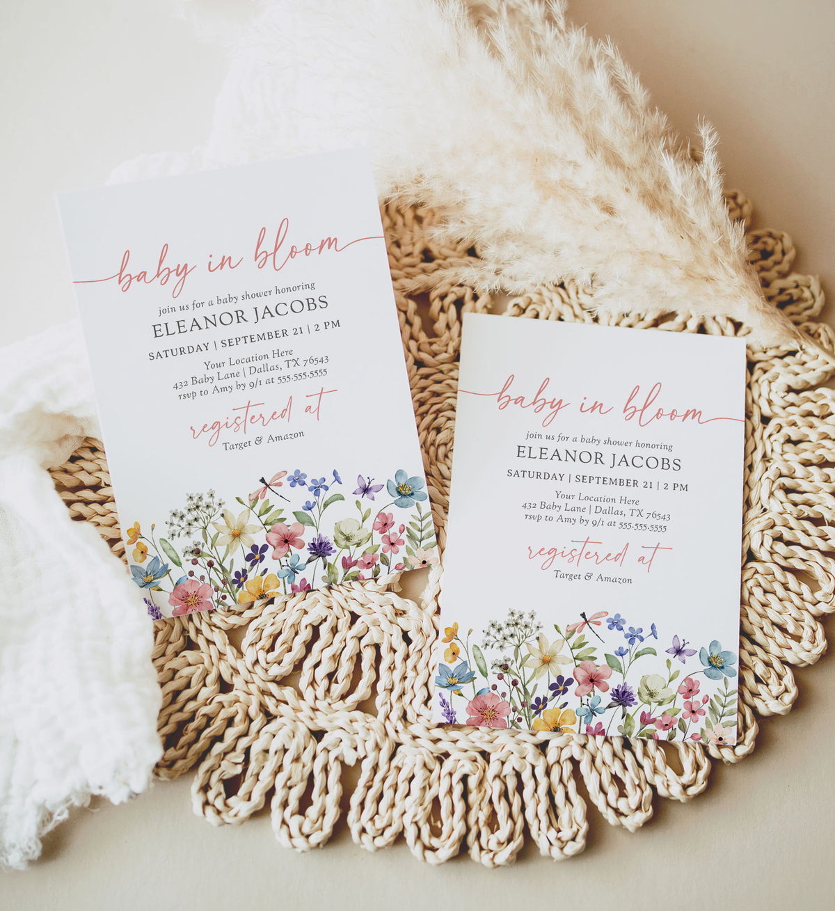 Baby in Bloom Wildflower Baby Shower Invitation