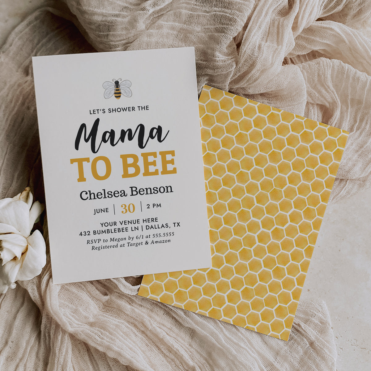 Mama to Bee Baby Shower Invitation