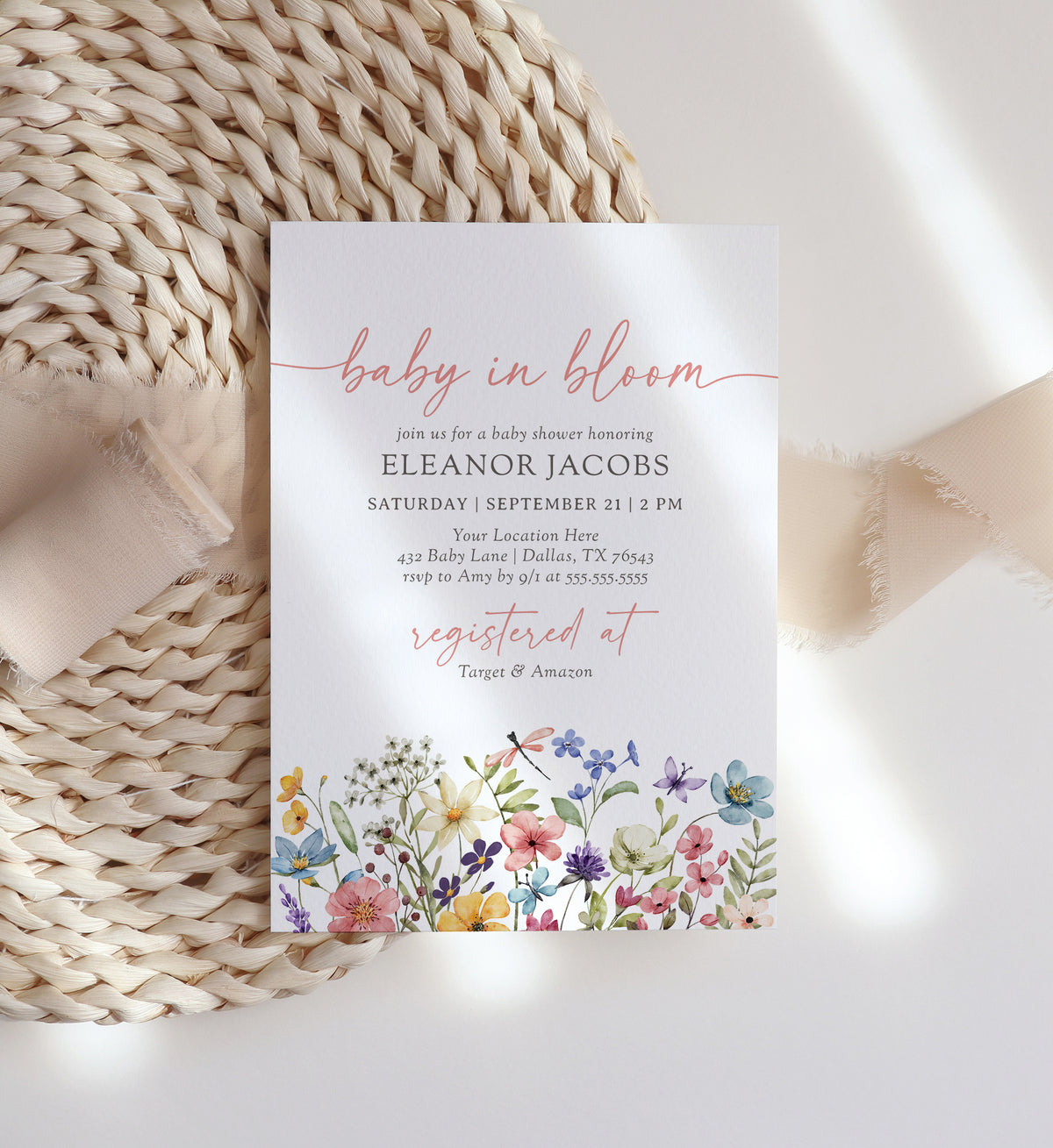 Baby in Bloom Wildflower Baby Shower Invitation
