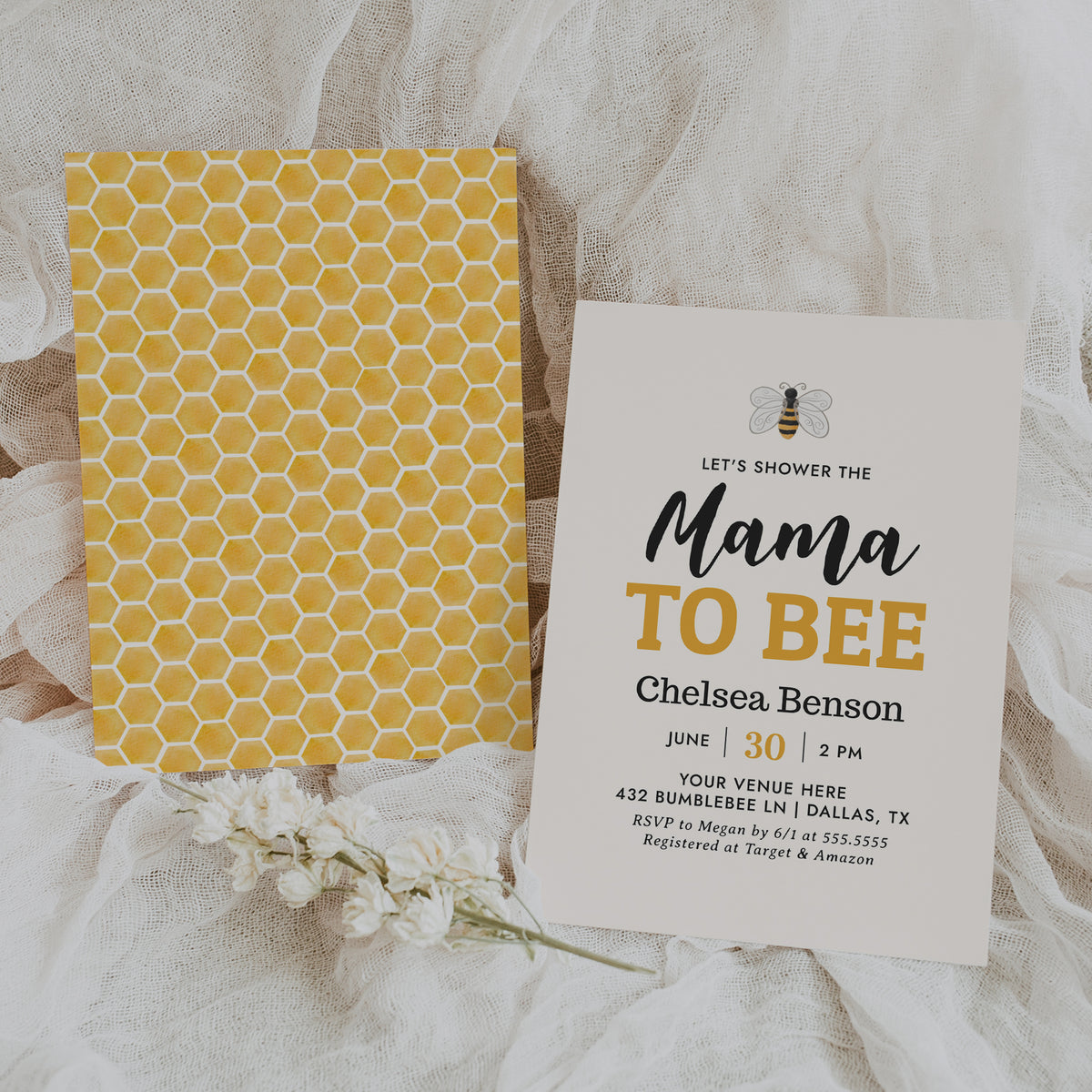 Mama to Bee Baby Shower Invitation