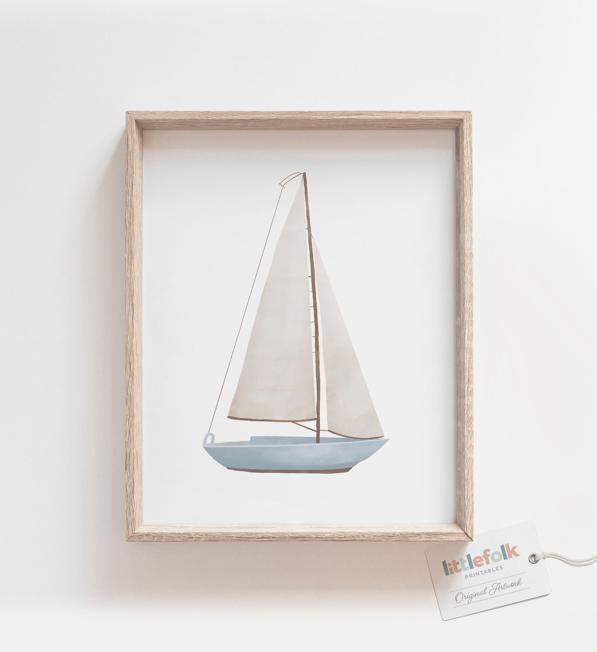 Blue Sailboat Print (Portrait)