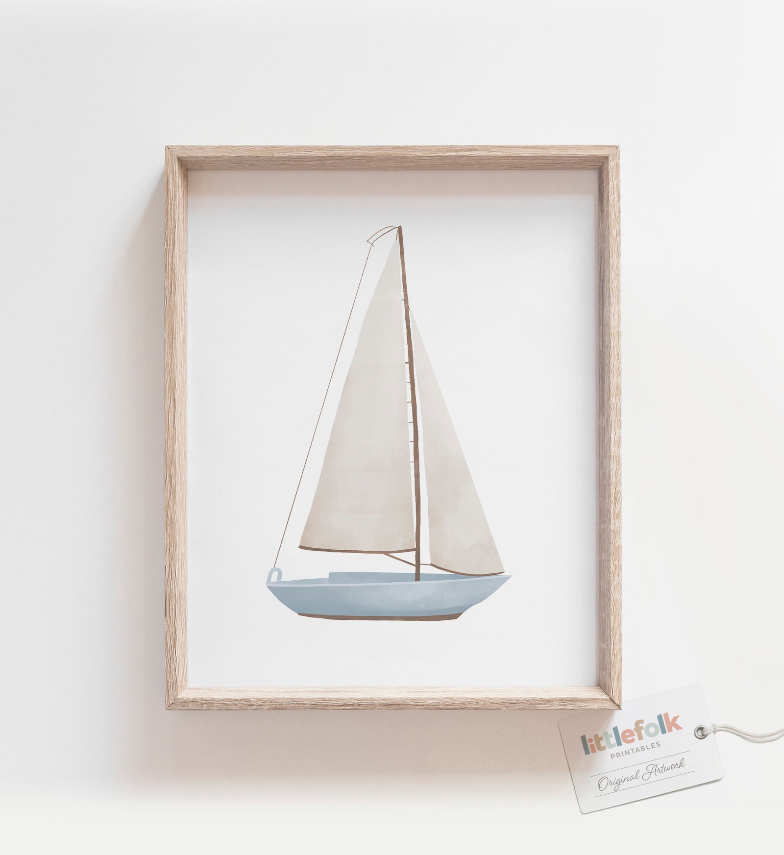 Blue Sailboat Print (Portrait)