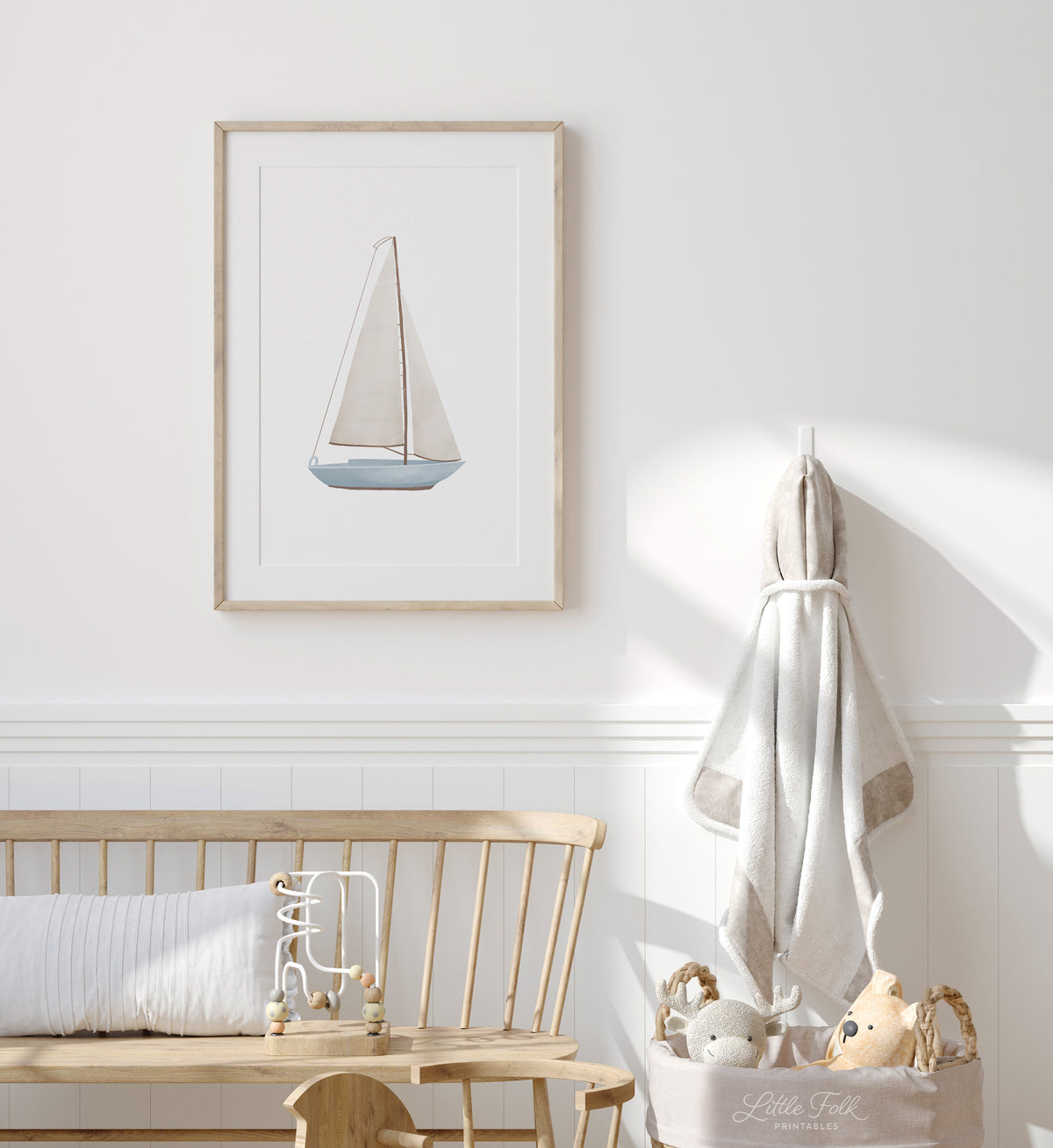 Blue Sailboat Print (Portrait)