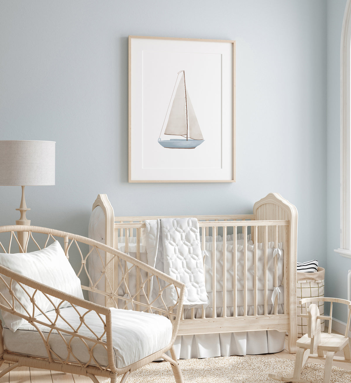 Blue Sailboat Print (Portrait)