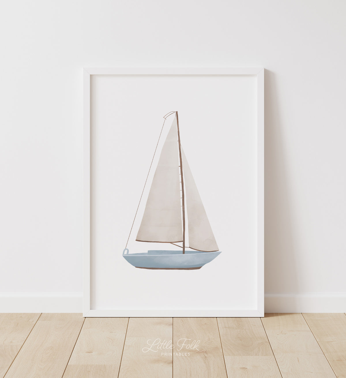 Blue Sailboat Print (Portrait)