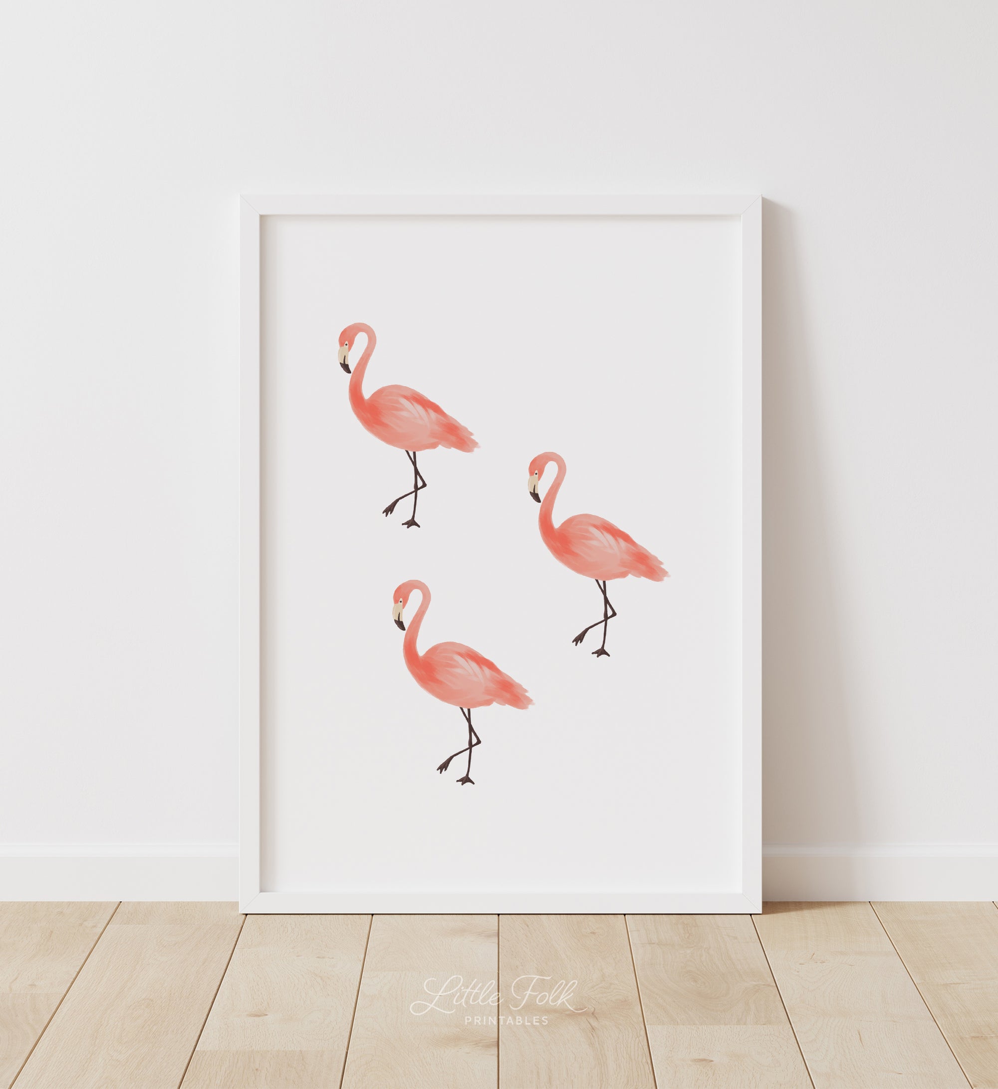 3 Flamingos Print