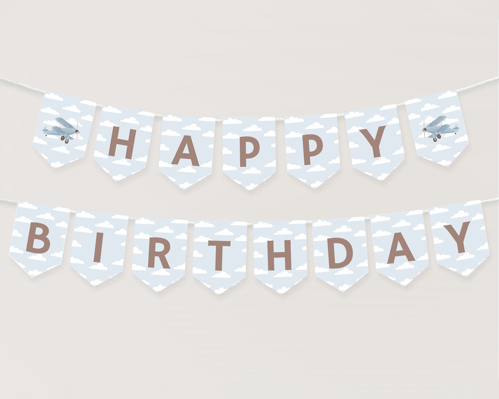 Airplane Happy Birthday Banner