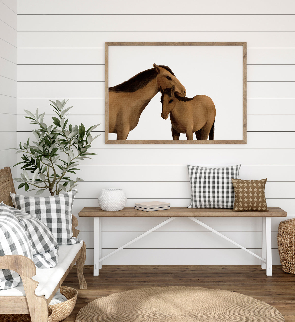 Baby and Mama Horse Print