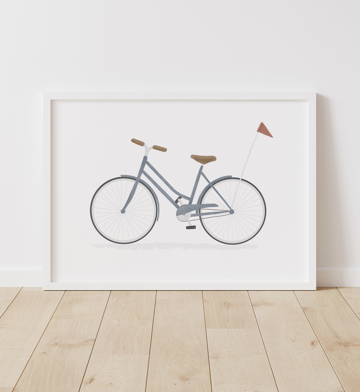 Bike with Flag Print - Blue - Little Folk Printables