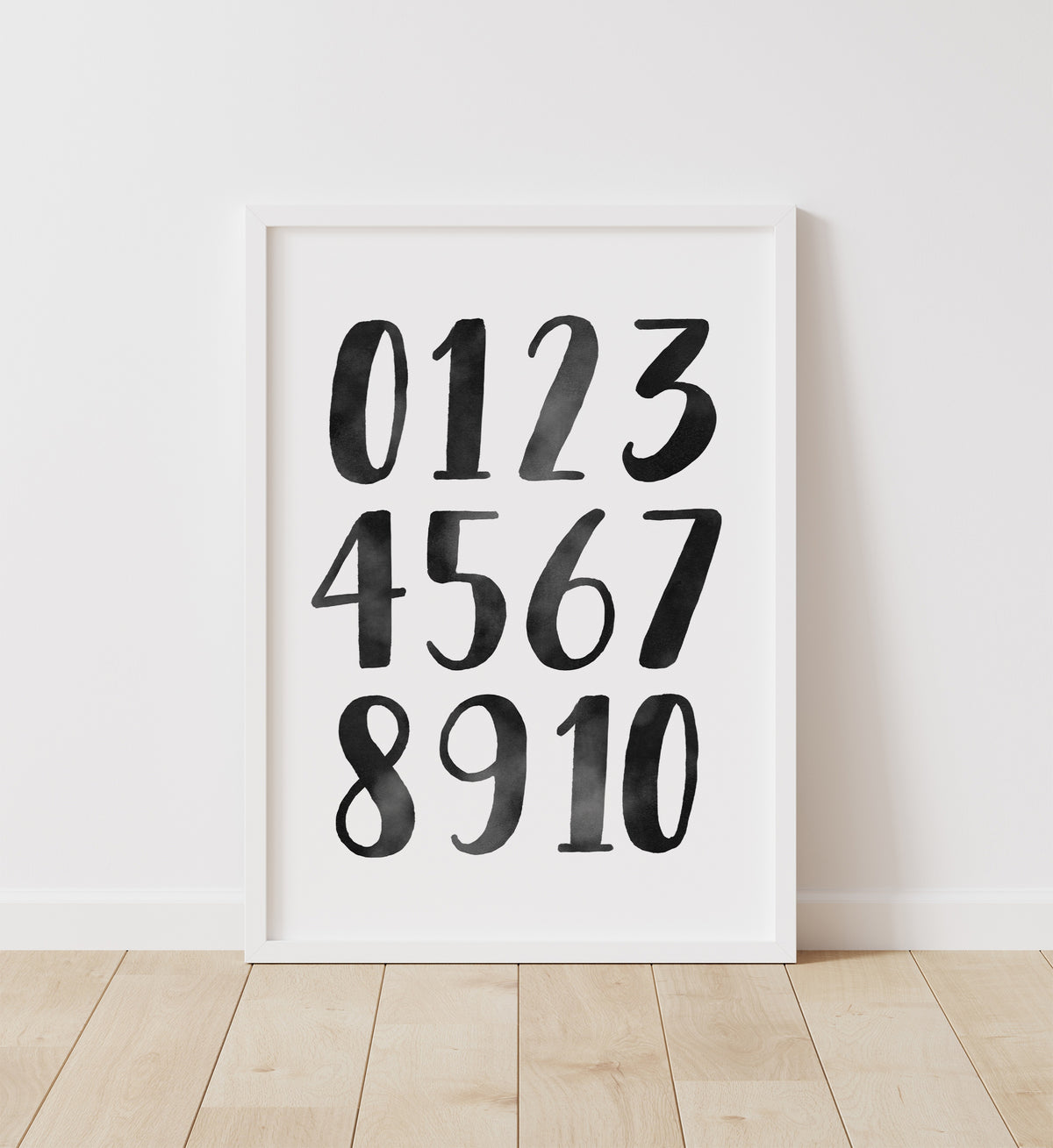 Alphabet and Numbers Set of 2 Prints - Black