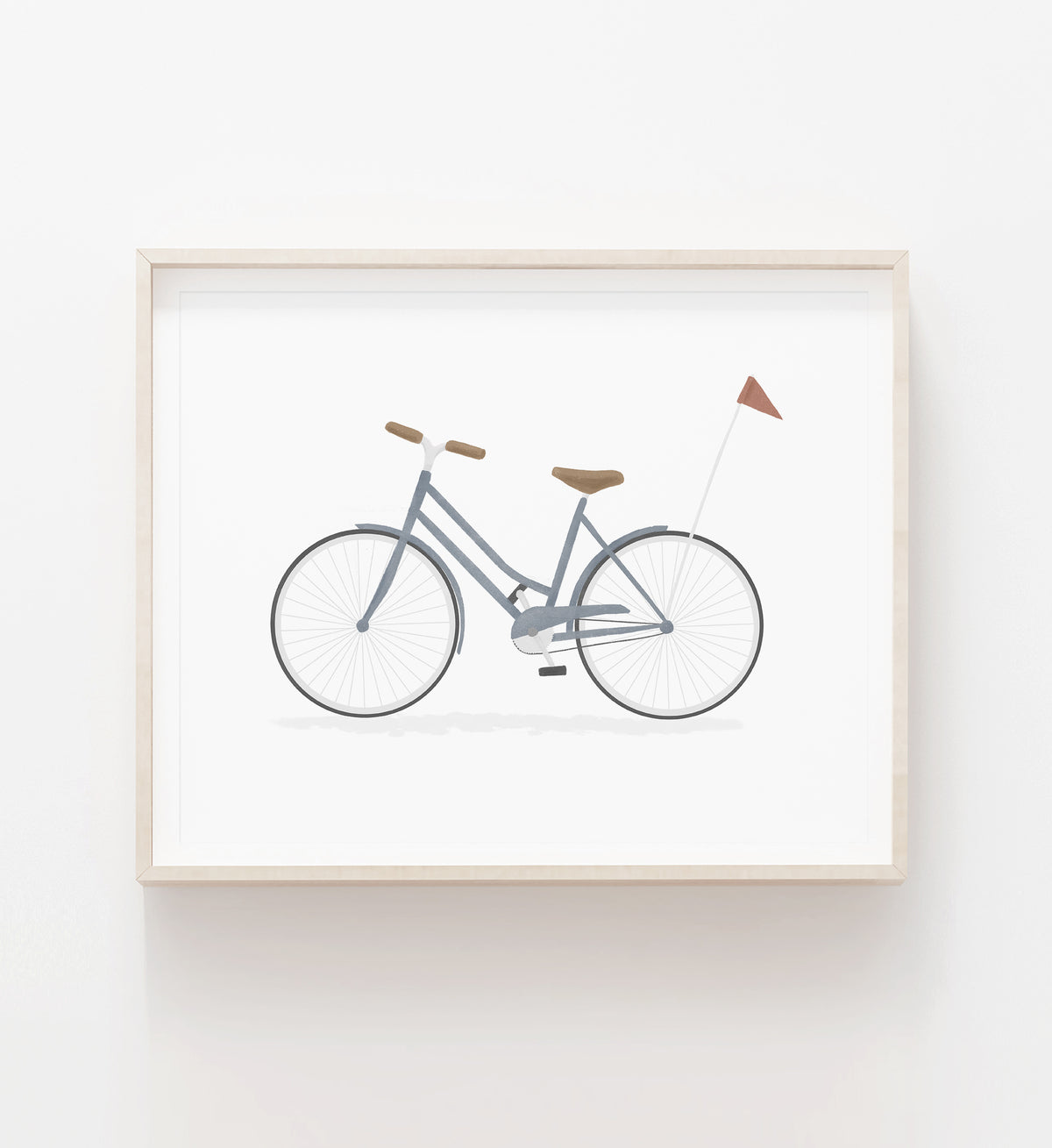 Bike with Flag Print - Blue