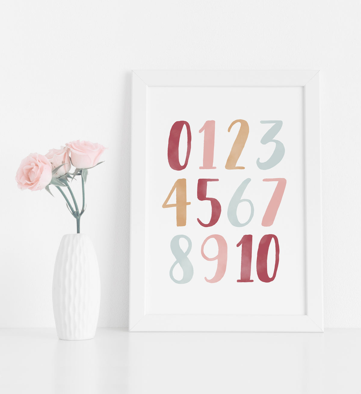 Alphabet and Numbers Set of 2 Prints - Hot Pink