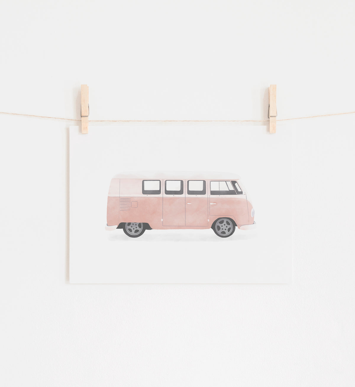 Retro Van Print - Pink
