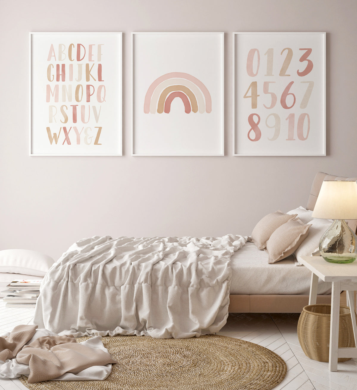 Rainbow, Alphabet &amp; Numbers Set of 3 Prints - PNCP