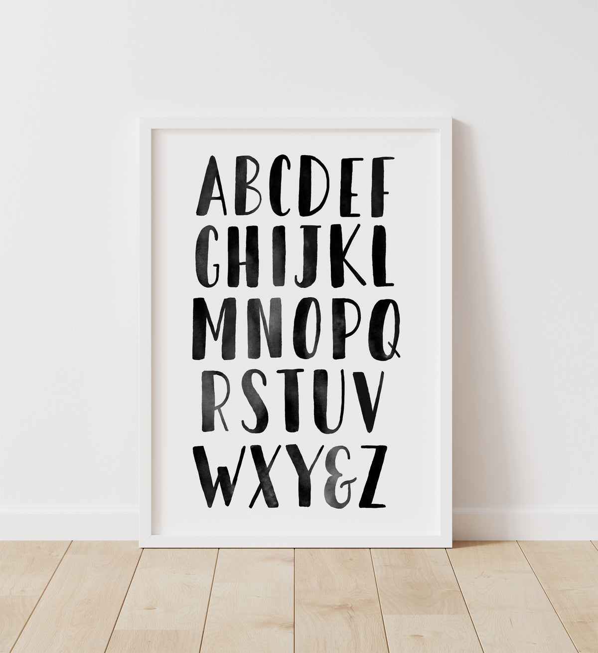 Alphabet and Numbers Set of 2 Prints - Black