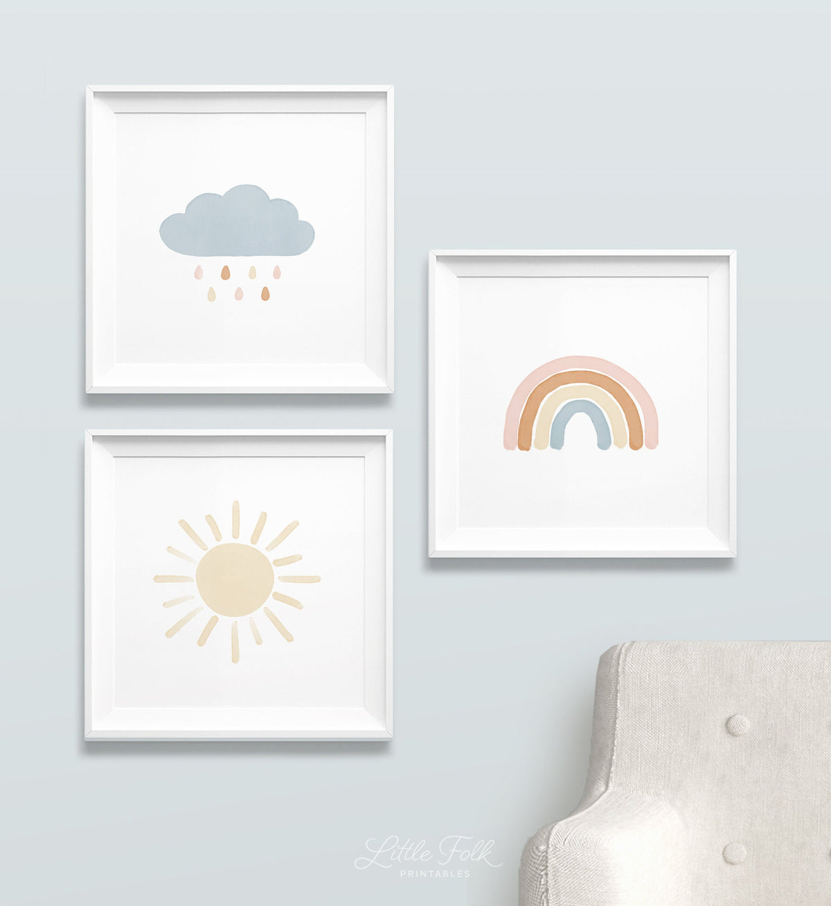 Rainbow, Cloud, and Sun Set of 3 Prints - BHCP