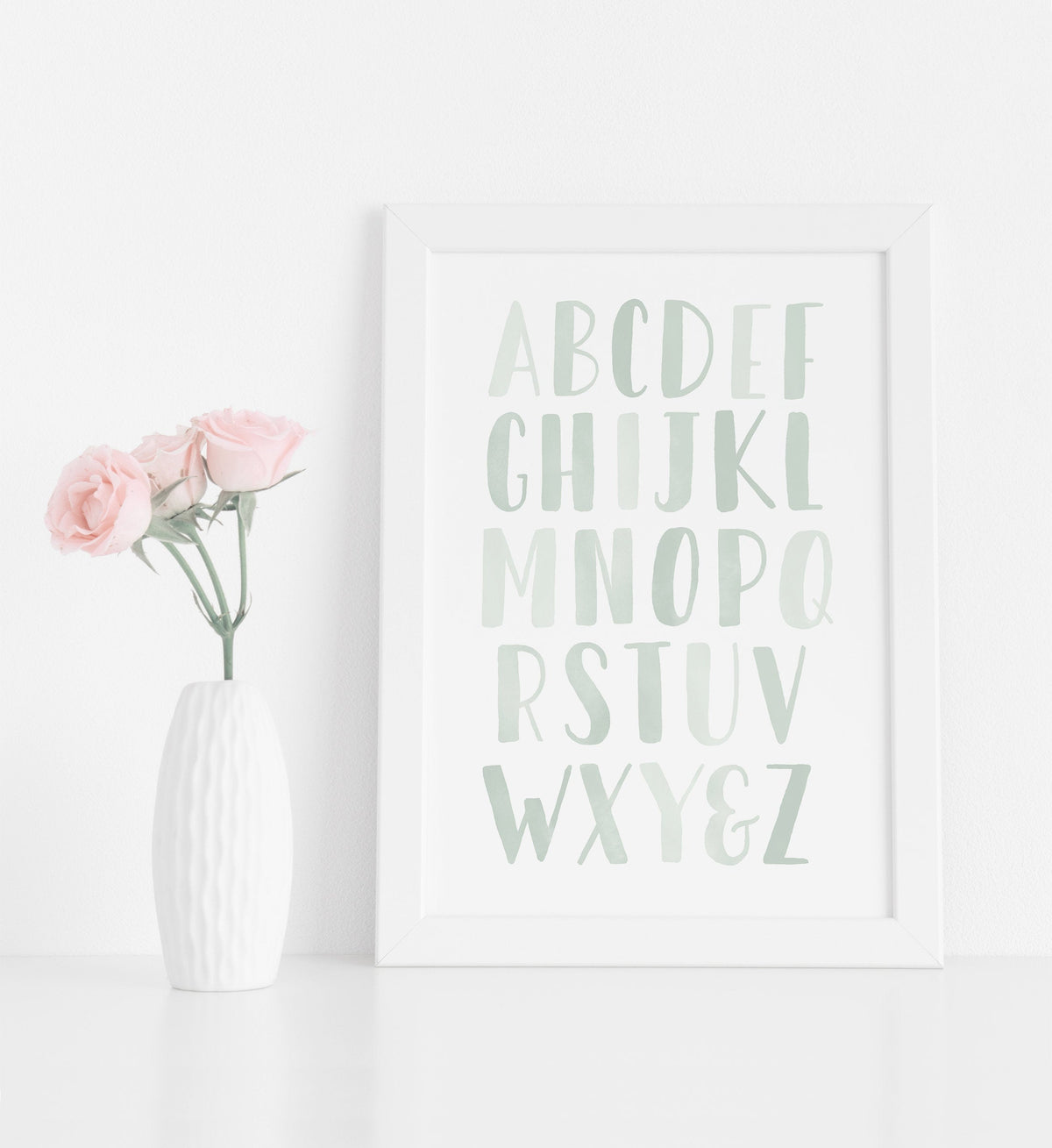 Alphabet and Numbers Set of 2 Prints - Mint