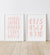 Alphabet and Numbers Set of 2 Prints - Pink