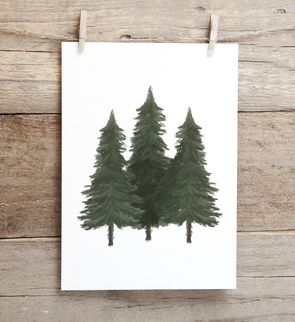 3 Pine Trees Print