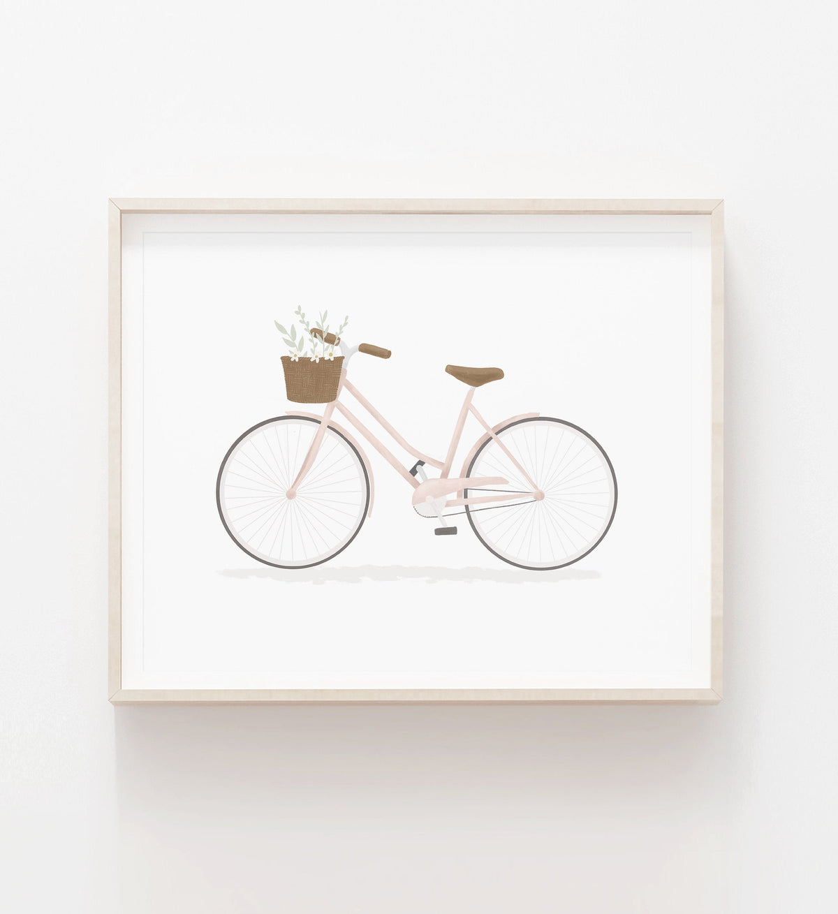 Bike with Basket Print - Pink