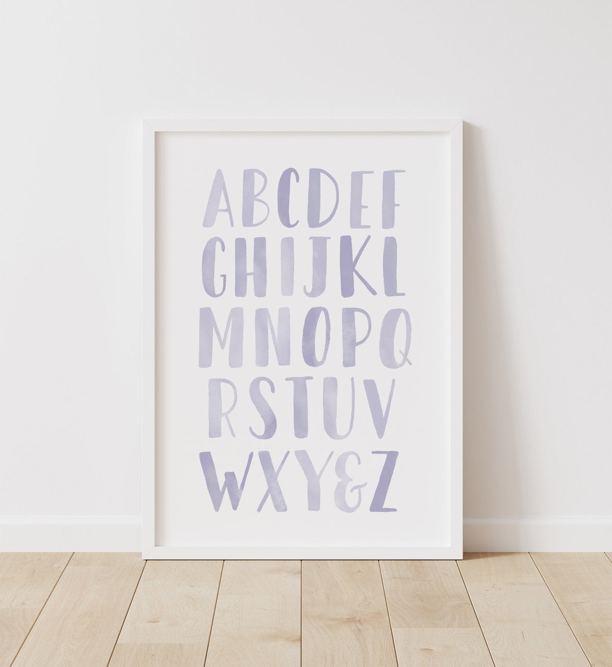Alphabet and Numbers Set of 2 Prints - Purple