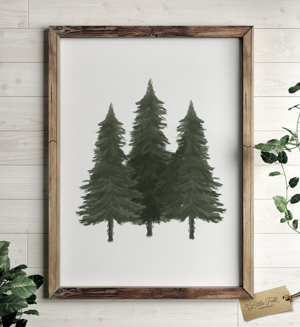 3 Pine Trees Print - Little Folk Printables