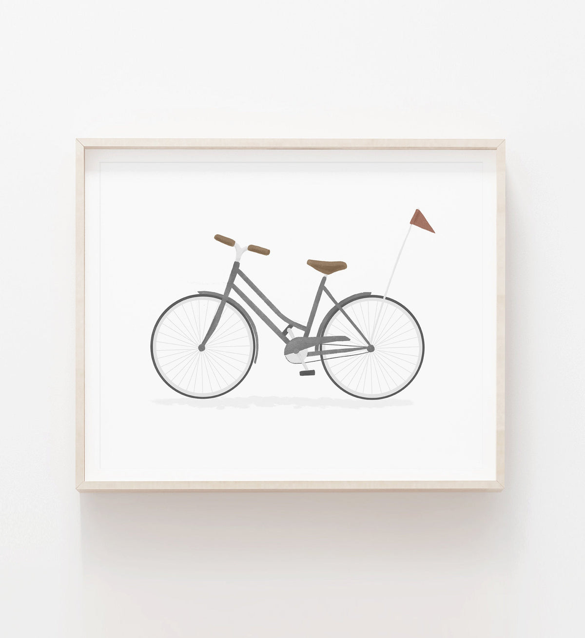 Bike with Flag Print - Gray
