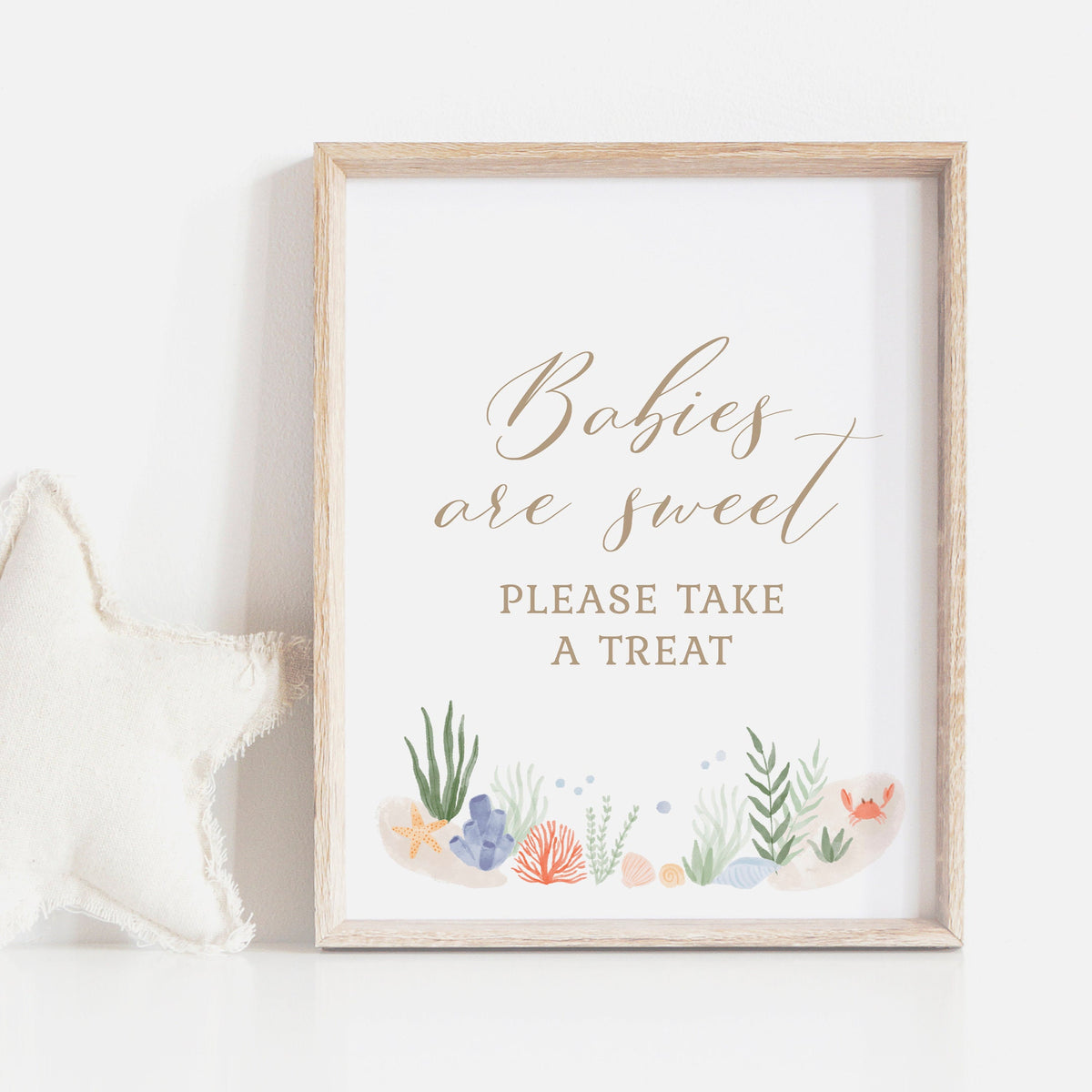 Babies are Sweet Take a Treat Under the Sea Baby Shower Sign, Printable Ocean Baby Shower Dessert Table Sign, DIGITAL DOWNLOAD