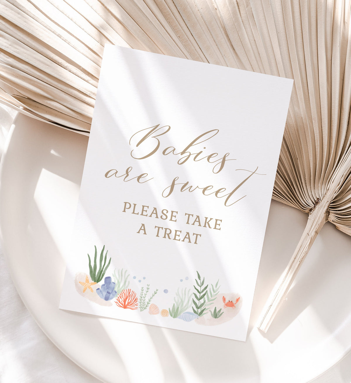 Babies are Sweet Take a Treat Under the Sea Baby Shower Sign, Printable Ocean Baby Shower Dessert Table Sign, DIGITAL DOWNLOAD