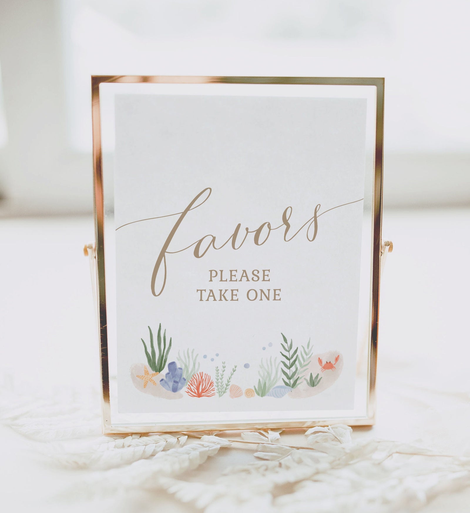 Under the Sea Baby Shower Favors Sign, Printable Ocean Baby Shower Sign, Favors Please Take One, DIGITAL DOWNLOAD