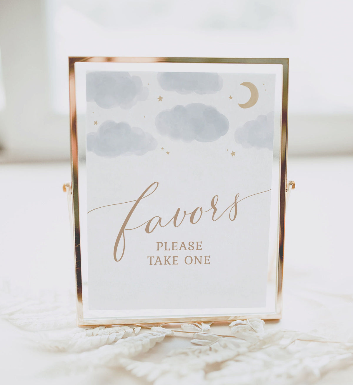 Moon and Stars Baby Shower Favors Sign, Favors Please Take One, Printable Over the Moon Baby Shower Sign, DIGITAL DOWNLOAD