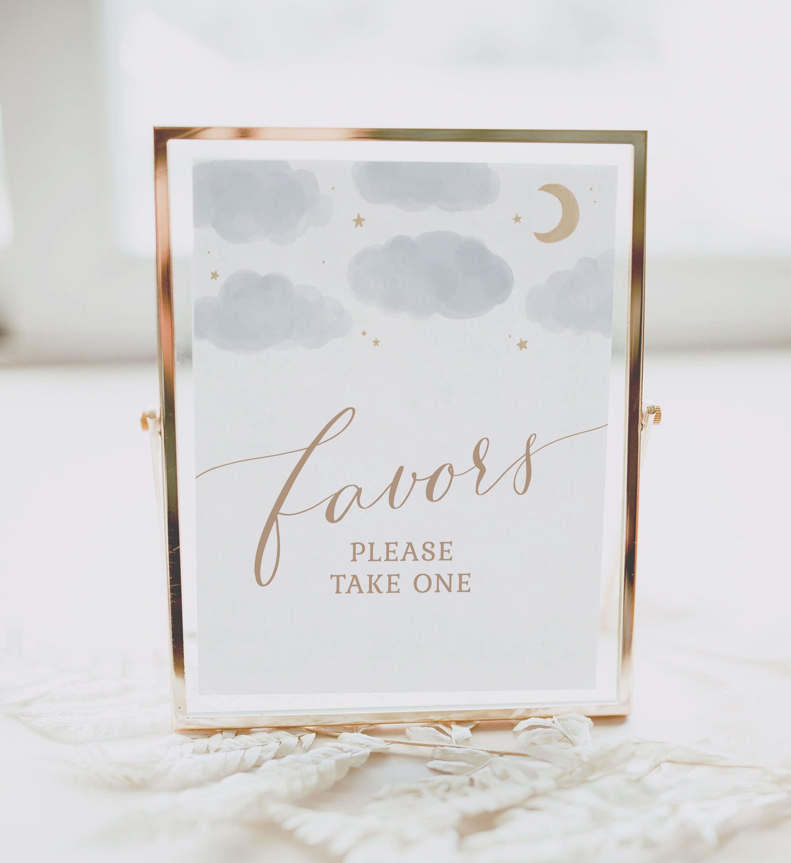 Moon and Stars Baby Shower Favors Sign, Favors Please Take One, Printable Over the Moon Baby Shower Sign, DIGITAL DOWNLOAD