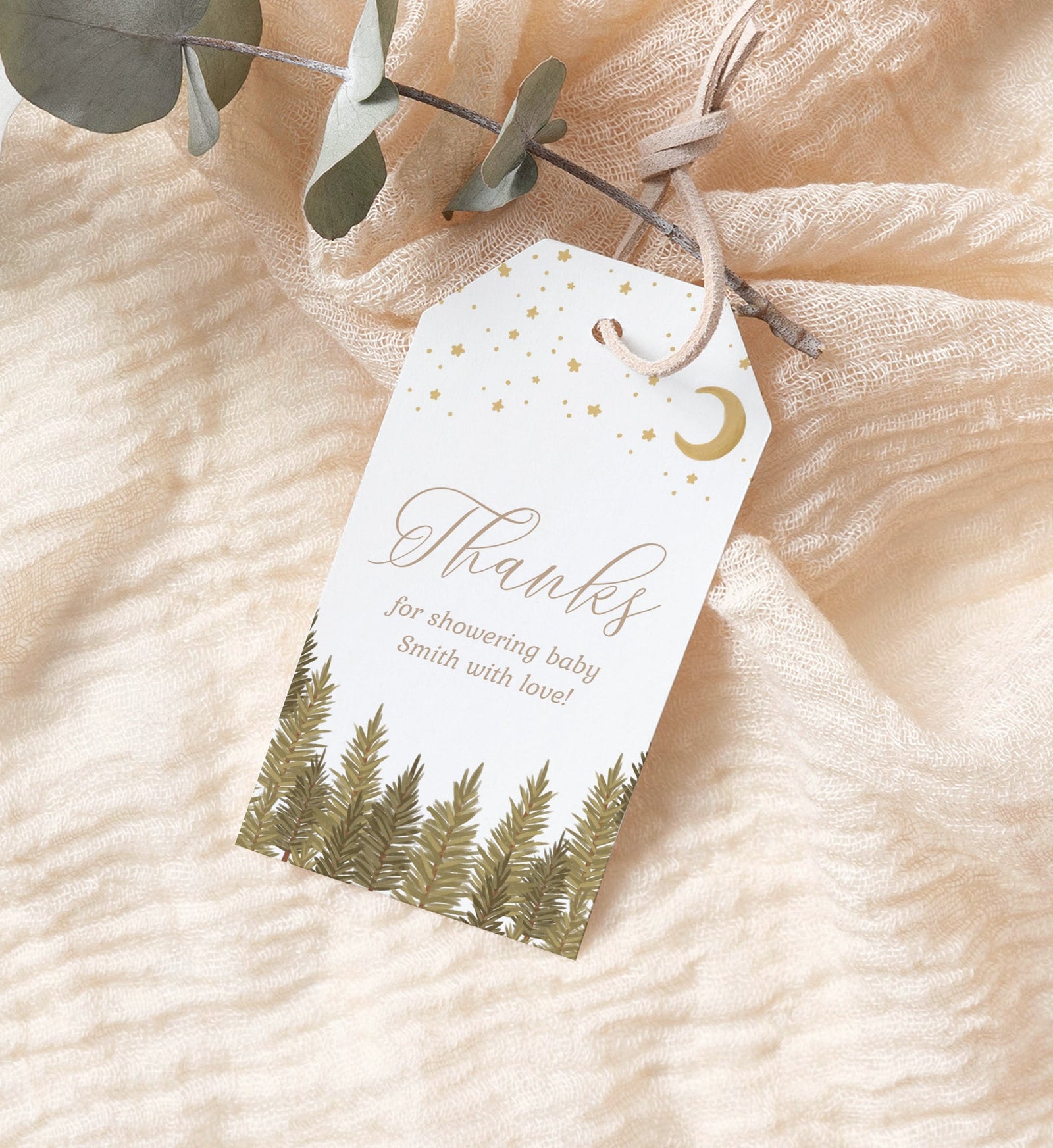 Editable Woodland Baby Shower Favor Tag Template, Printable Woodland Baby Shower Gift Tag, DIGITAL DOWNLOAD