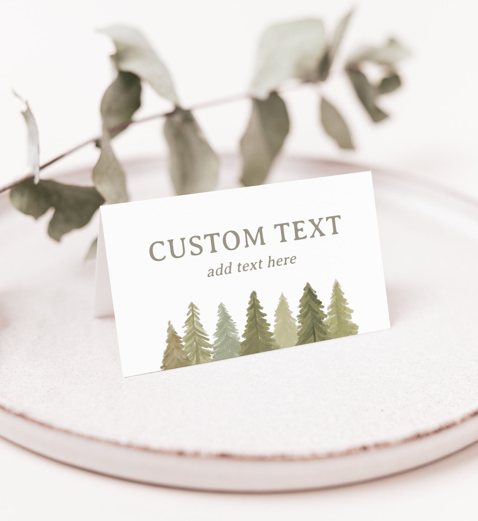 Editable Woodland Baby Shower Place Card Template, Printable Woodland Baby Shower Tent Card, DIGITAL DOWNLOAD