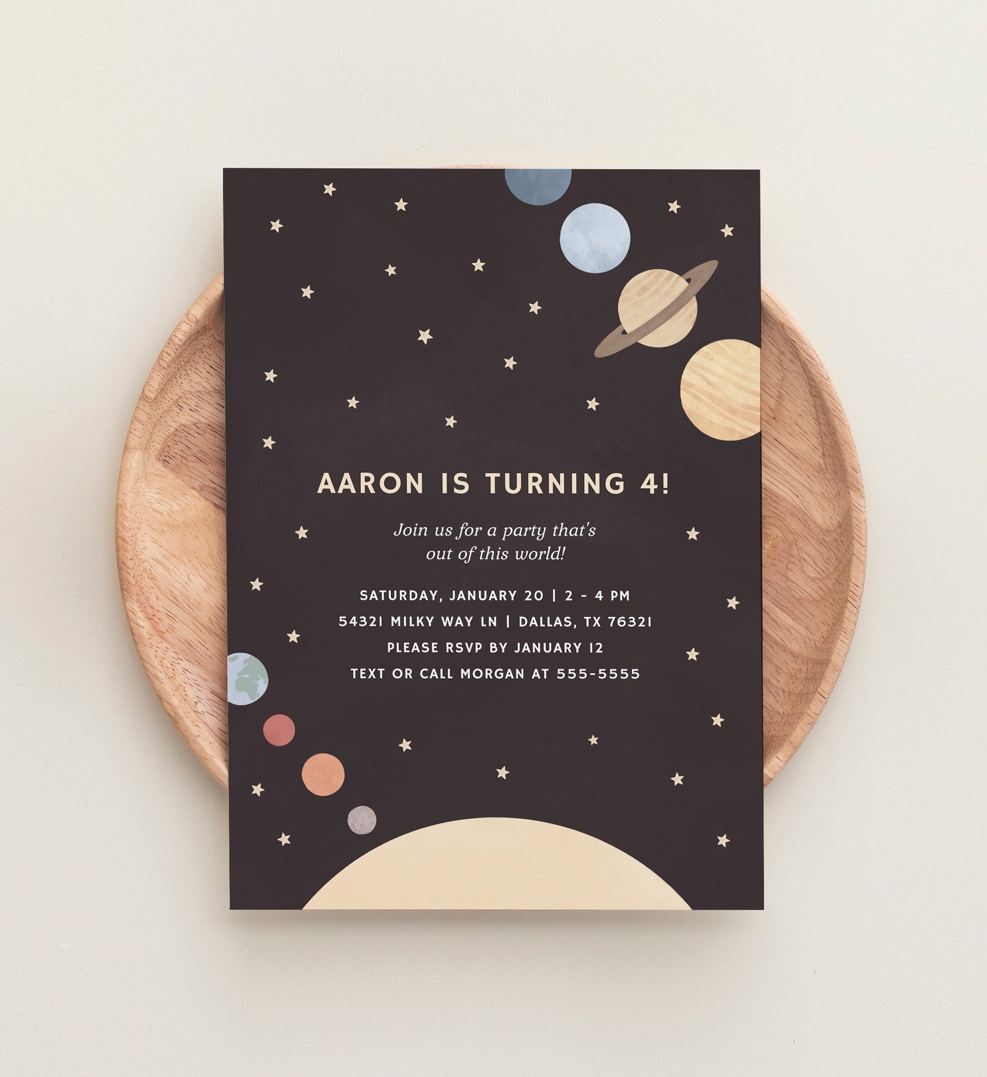 Editable Outer Space Birthday Party Invitation, Solar System Birthday Party Invite Template, Printable Kids Bday Invite, DIGITAL DOWNLOAD