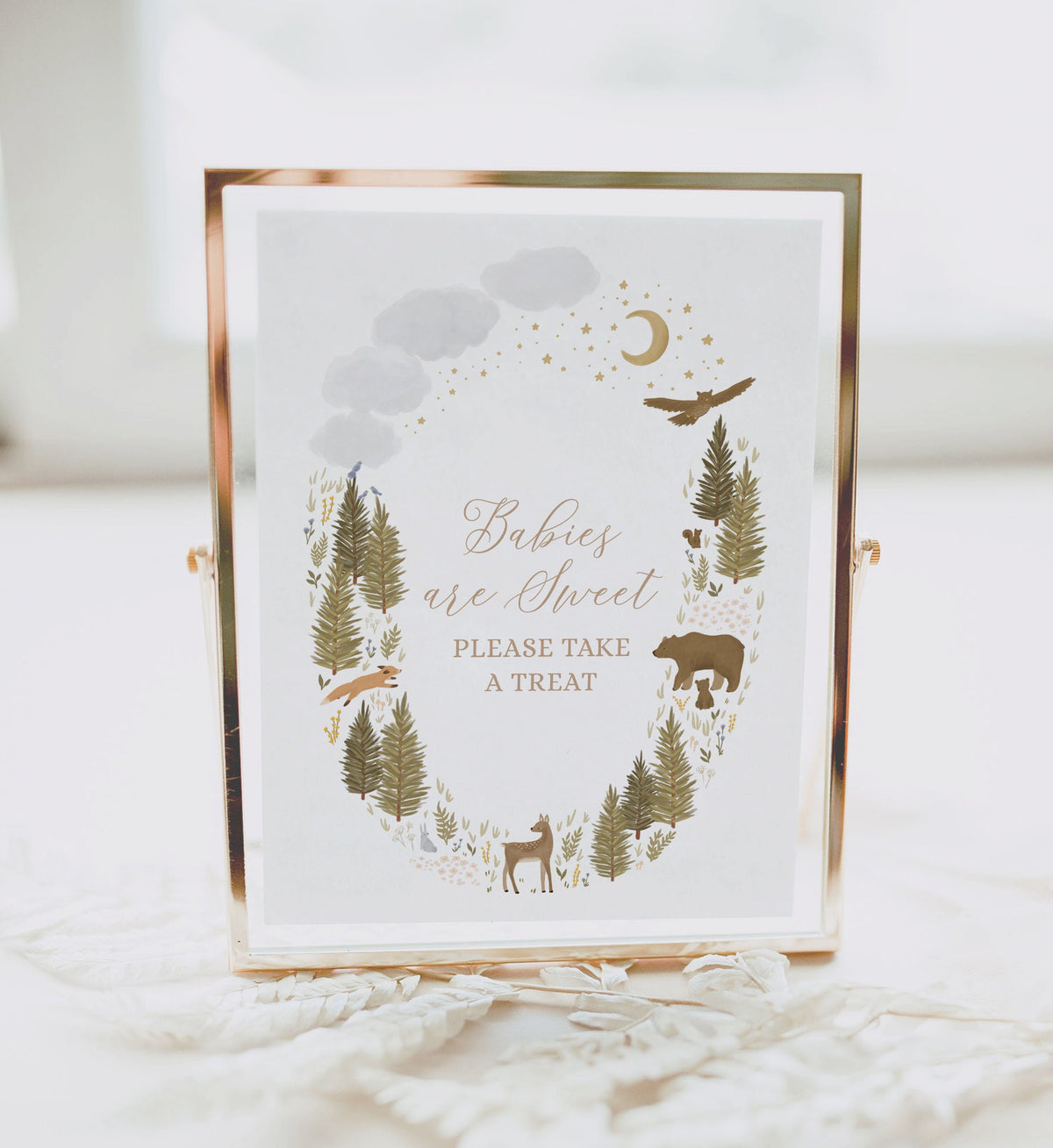 Babies are Sweet Take a Treat Woodland Baby Shower Sign, Printable Woodland Baby Shower Dessert Table Sign, DIGITAL DOWNLOAD