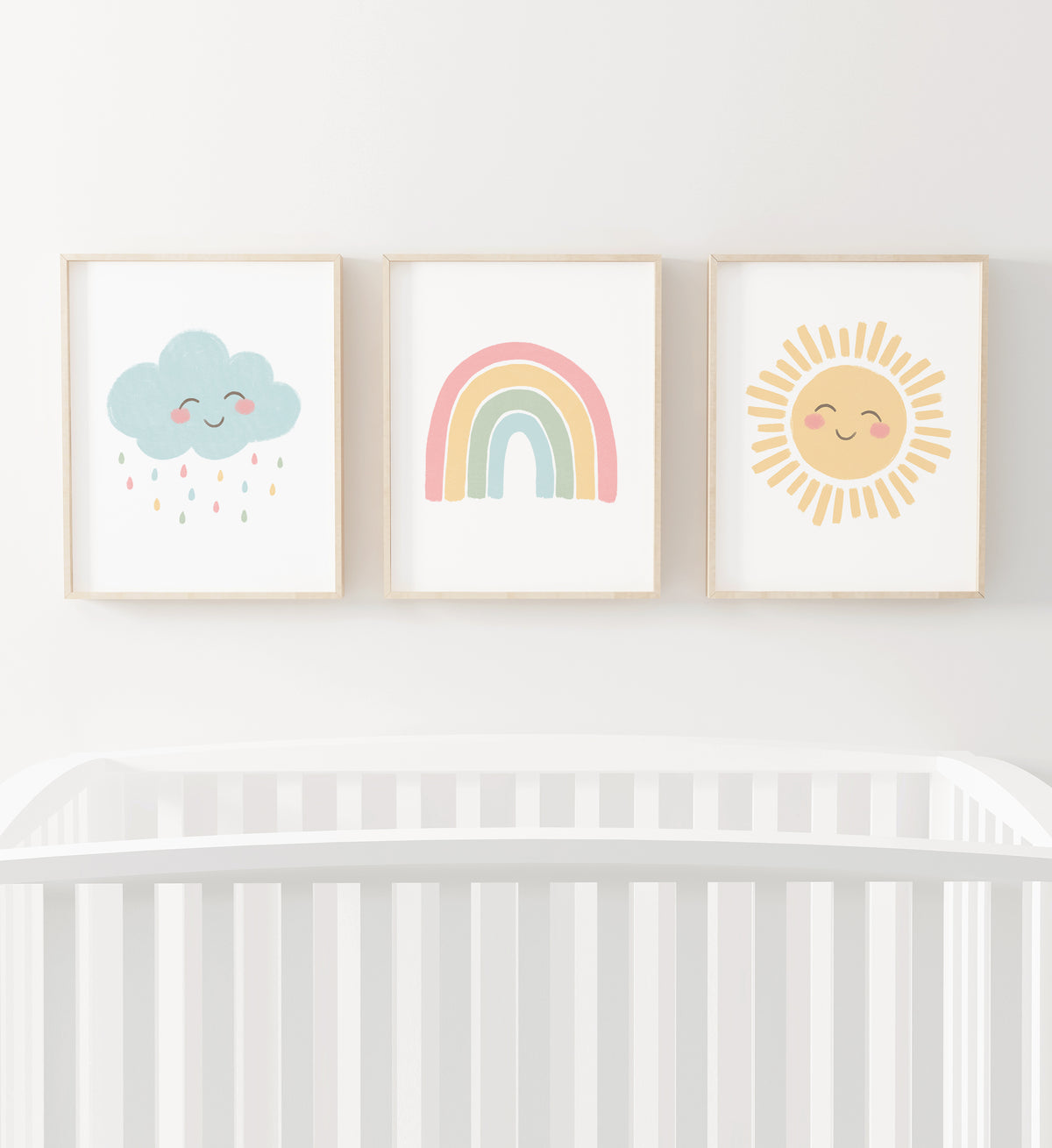 Happy Rainbow, Cloud, and Sun Set of 3 Prints - PACP