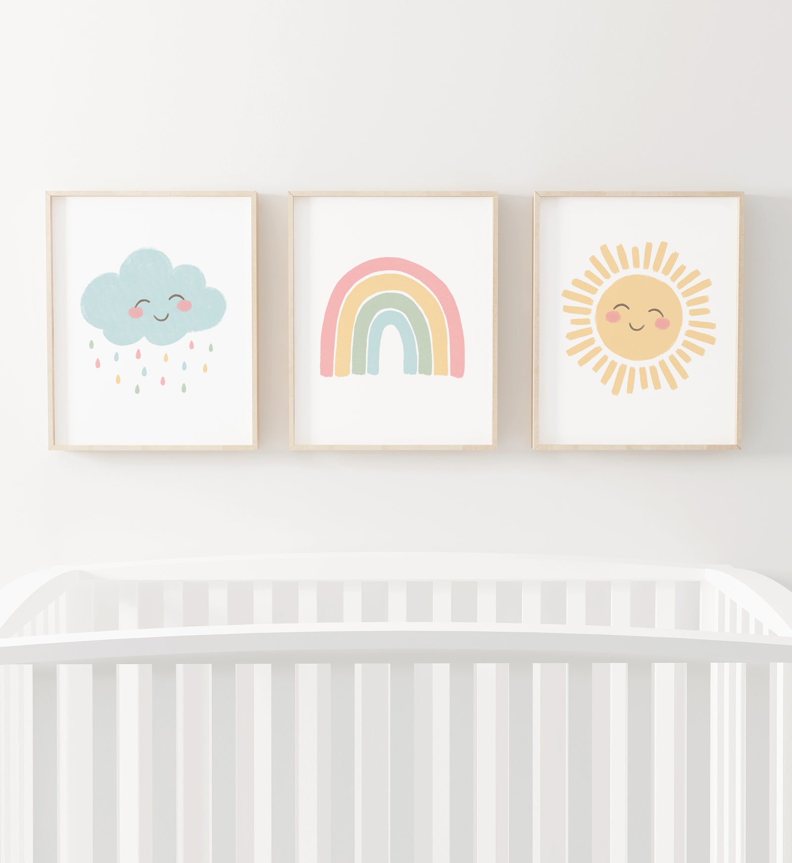 Happy Rainbow, Cloud, and Sun Set of 3 Prints - PACP