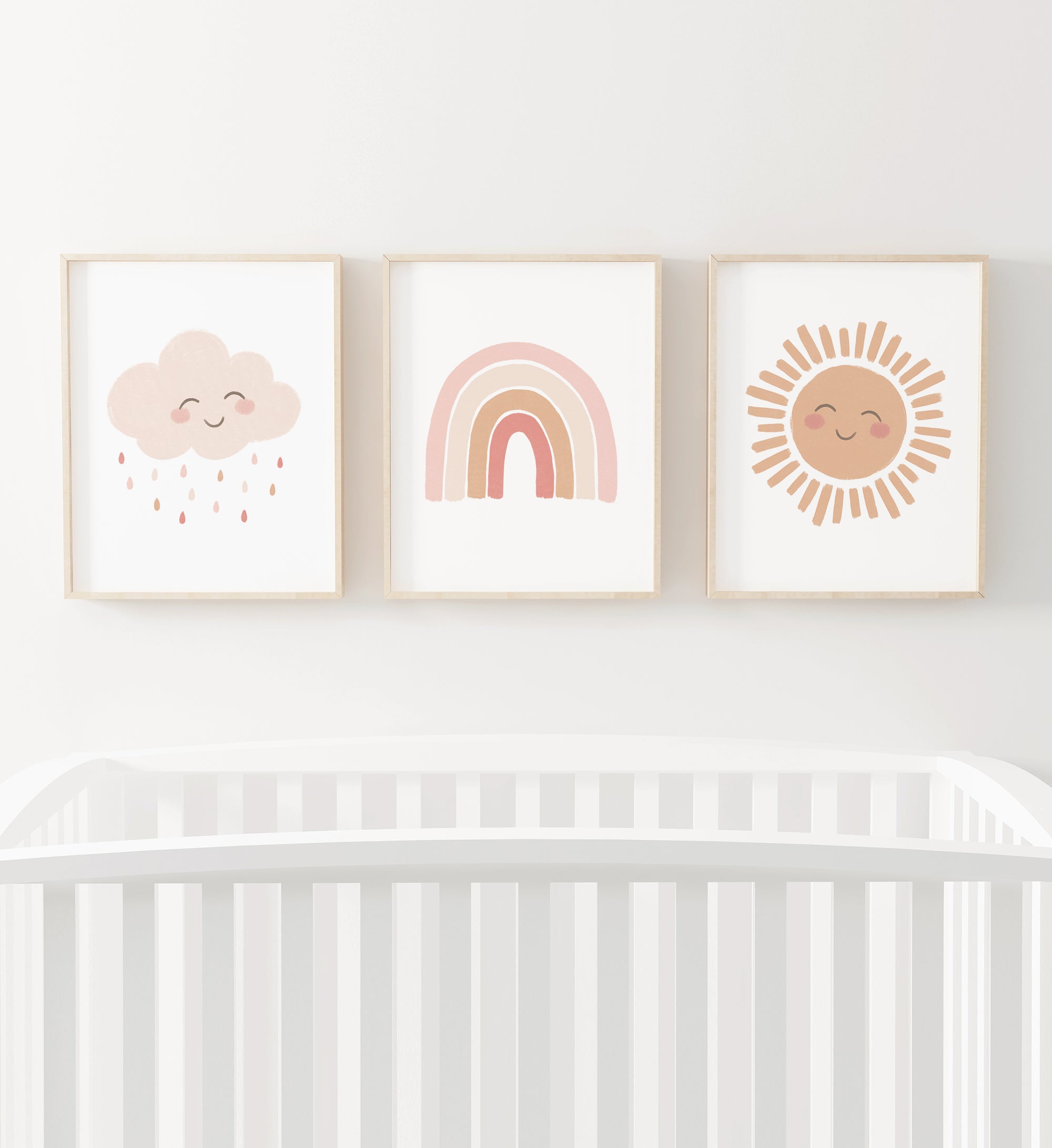 Happy Rainbow, Cloud, and Sun Set of 3 Prints - PNCP