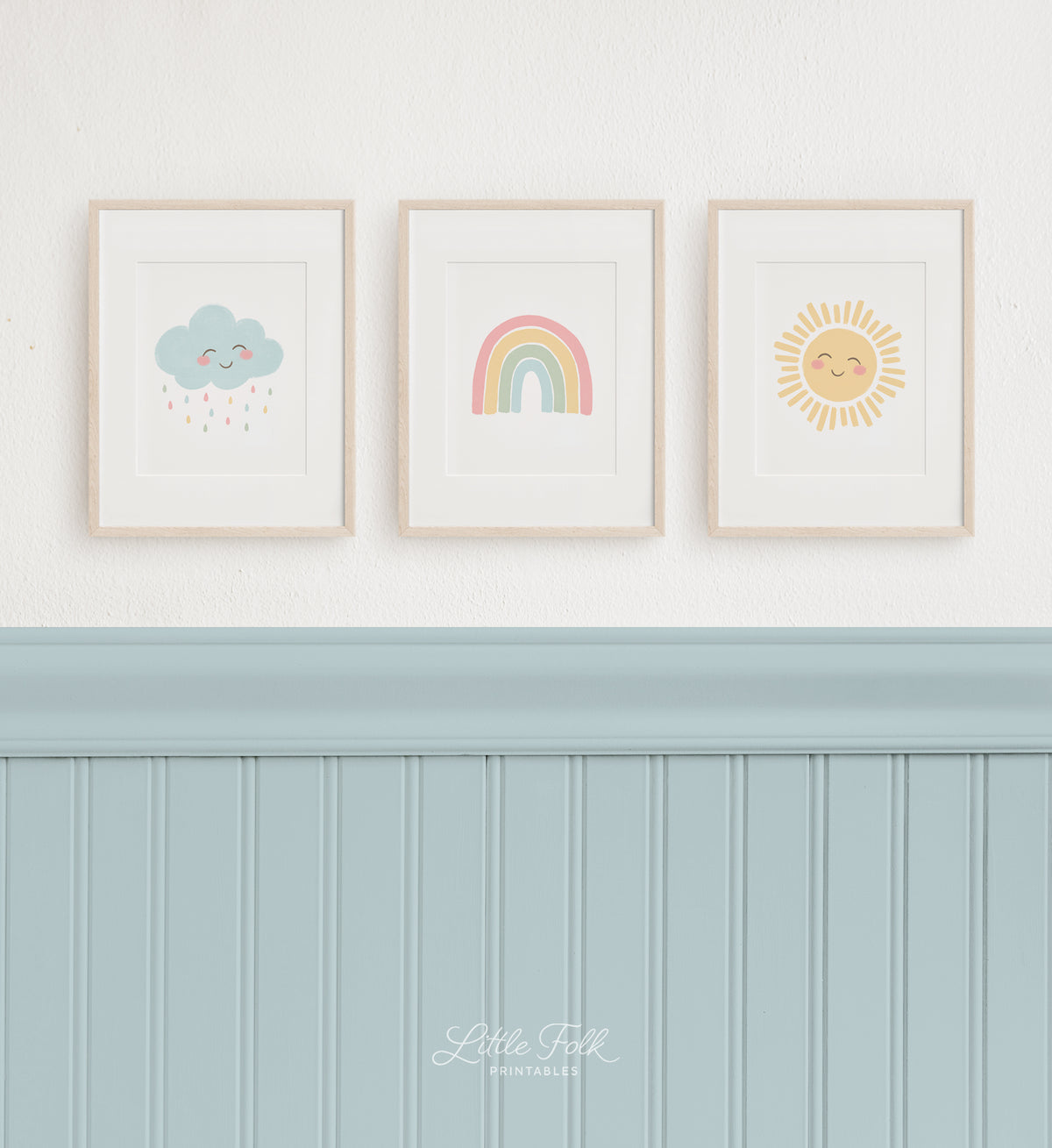 Happy Rainbow, Cloud, and Sun Set of 3 Prints - PACP