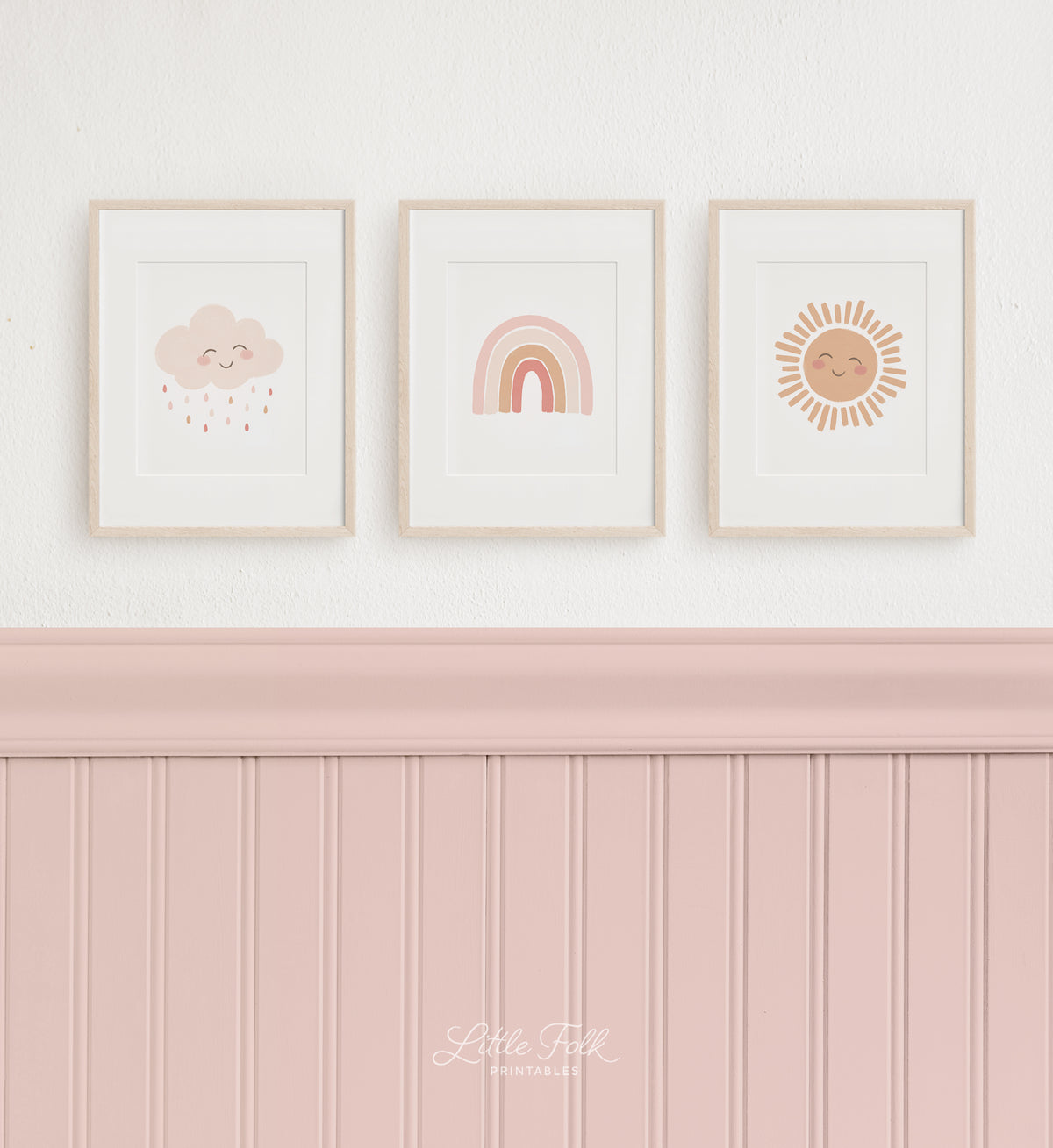 Happy Rainbow, Cloud, and Sun Set of 3 Prints - PNCP