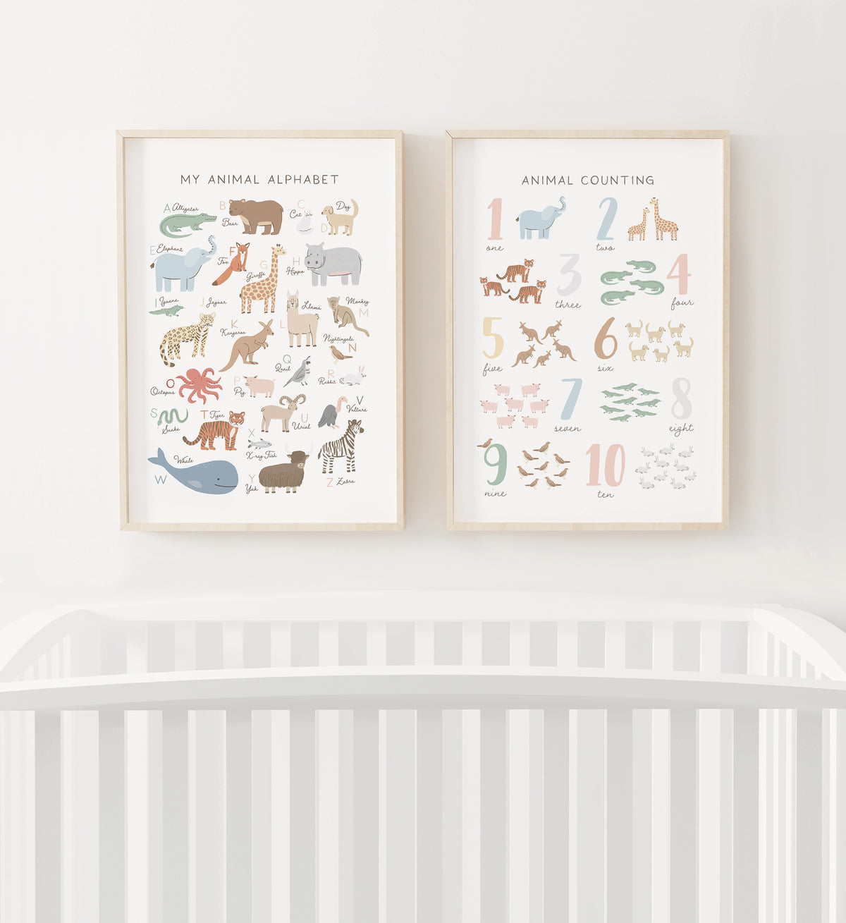 Animal Alphabet and Numbers Set of 2 Prints - MRCP