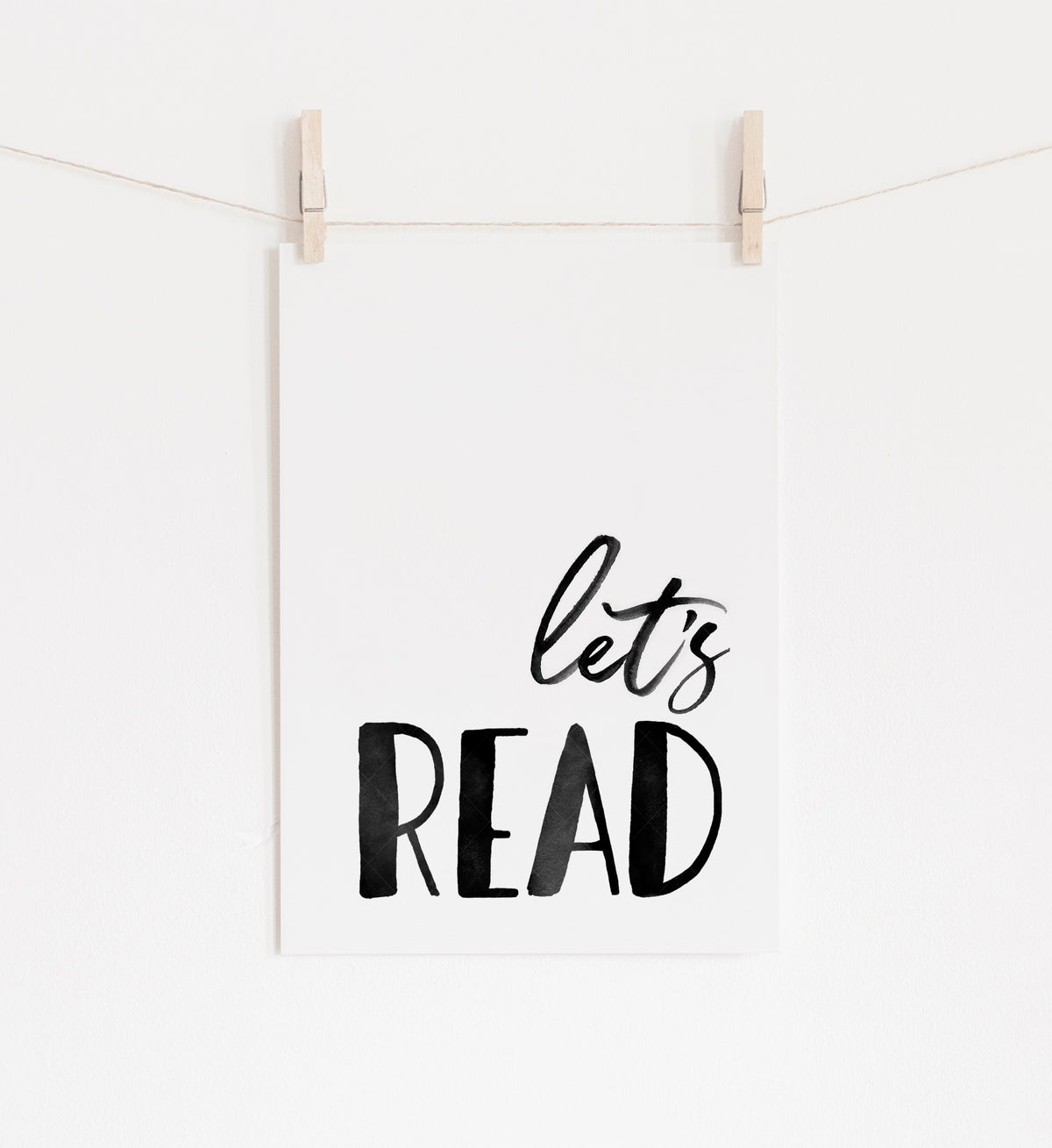 Let&#39;s Read Print - Black