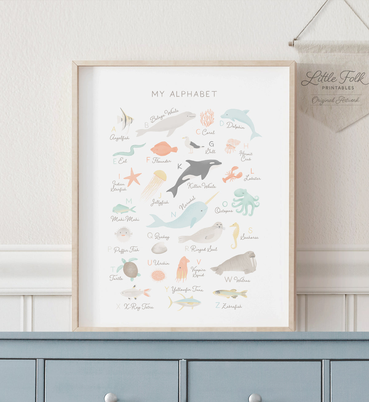 Beach Animal Alphabet Print